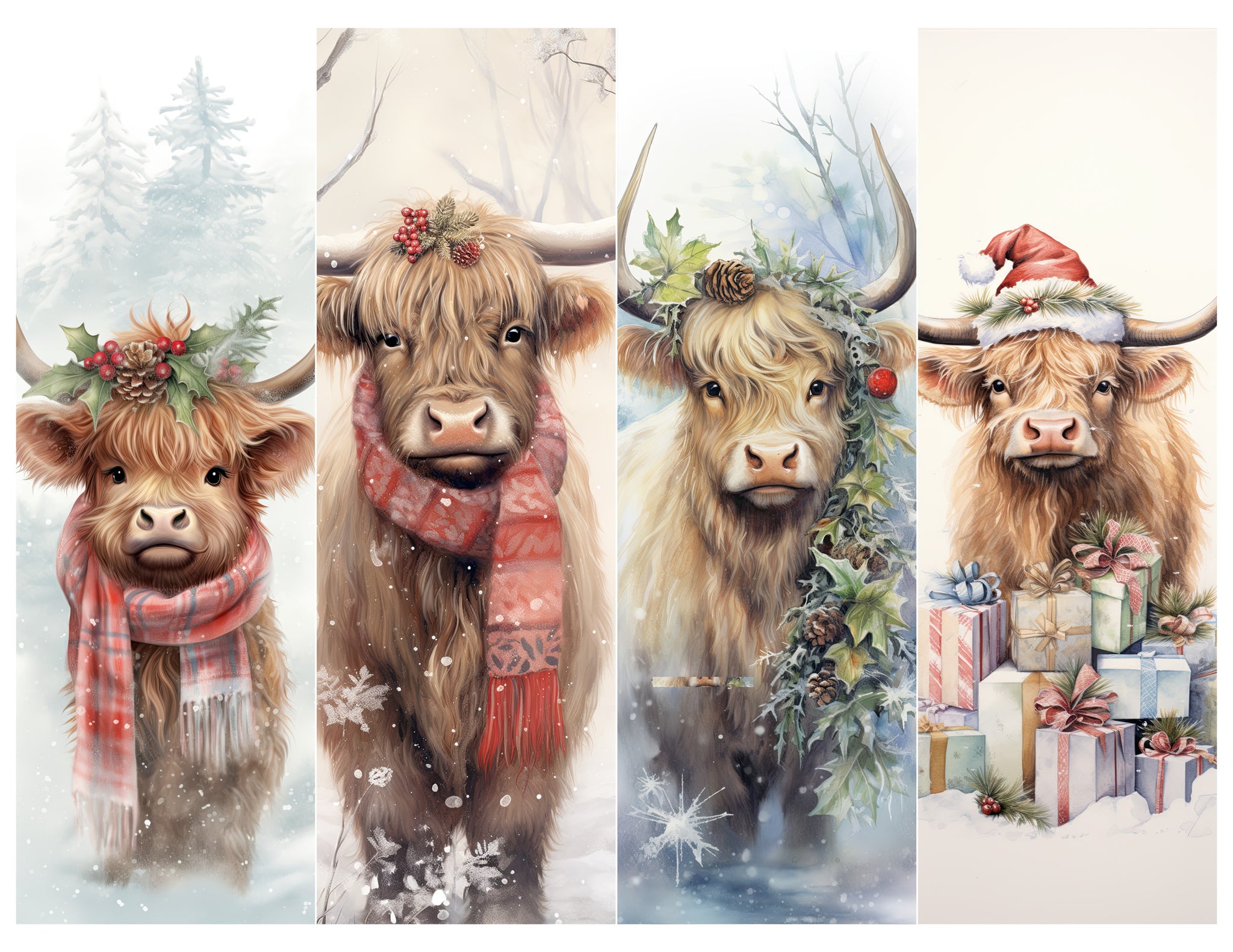 Highland Cows Bookmark Sheet