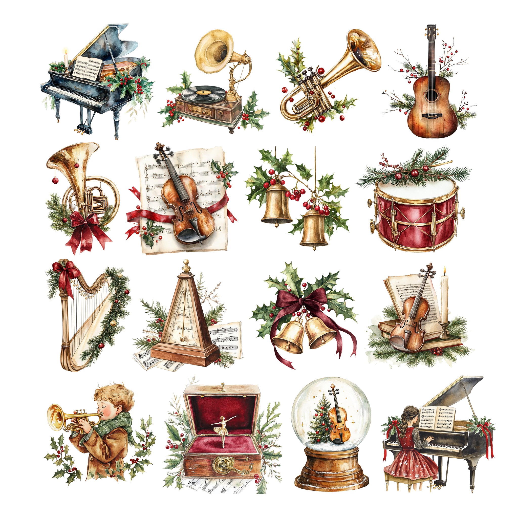 Christmas Music Instruments Ephemera