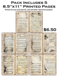 Grunge Sheet Music 8.5 x 11 Paper Pack