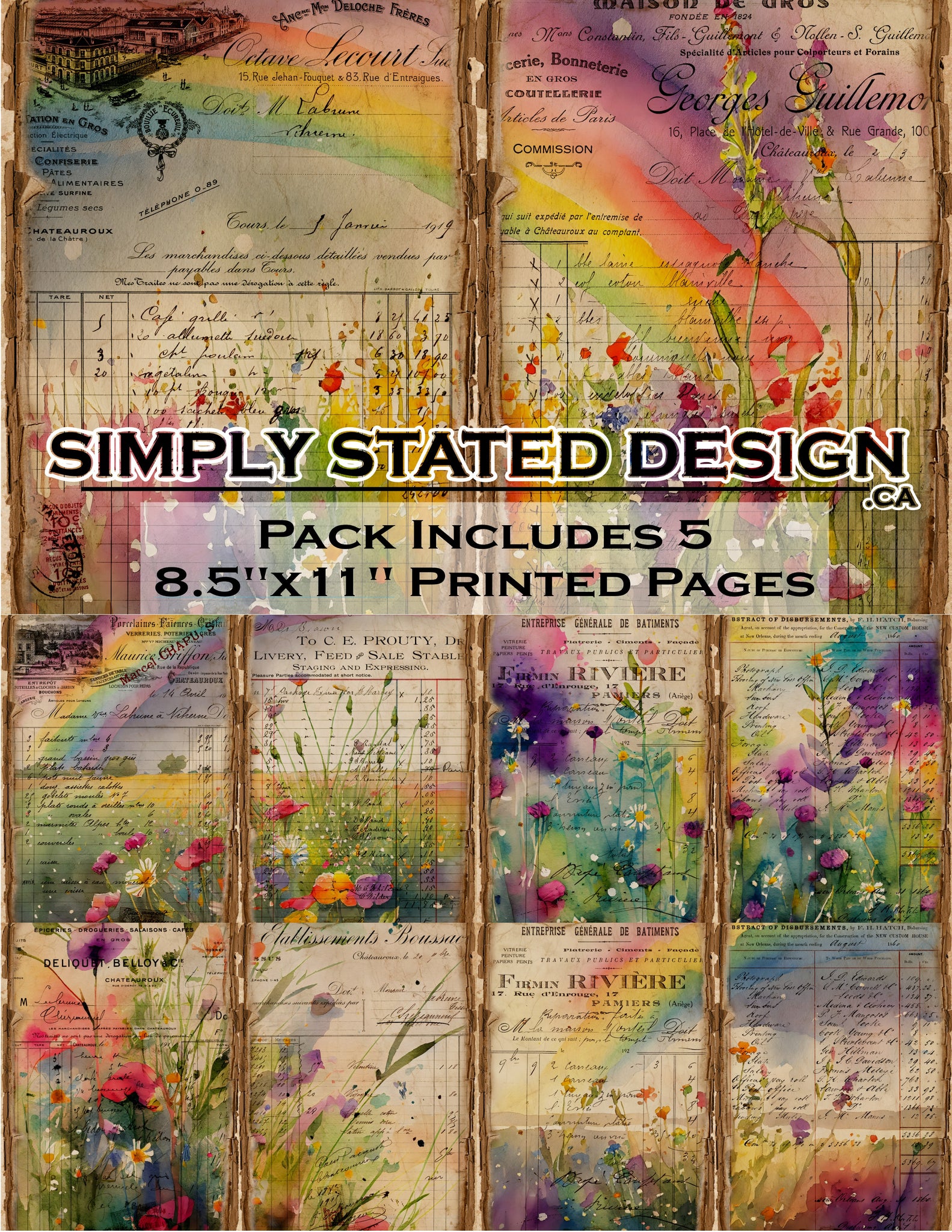 Dark Rainbows 8.5 x 11 Paper Pack