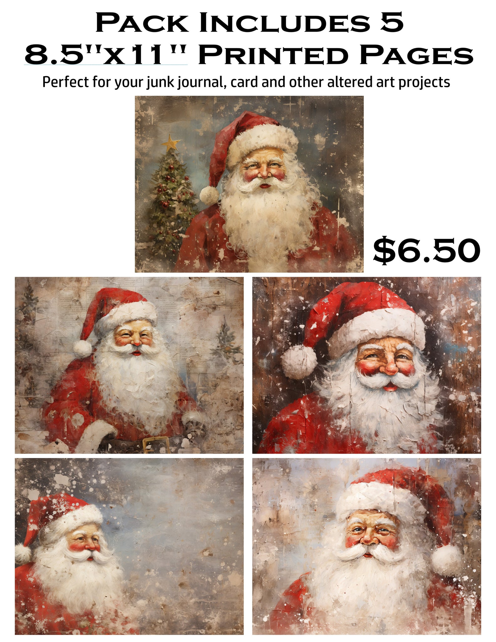 Santa 8.5 x 11 Paper Pack