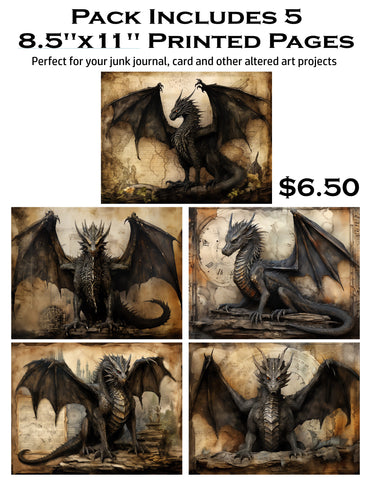 Dark Dragons 8.5 x 11 Paper Pack