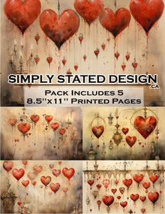 Valentine Hearts 8.5 x 11 Paper Pack