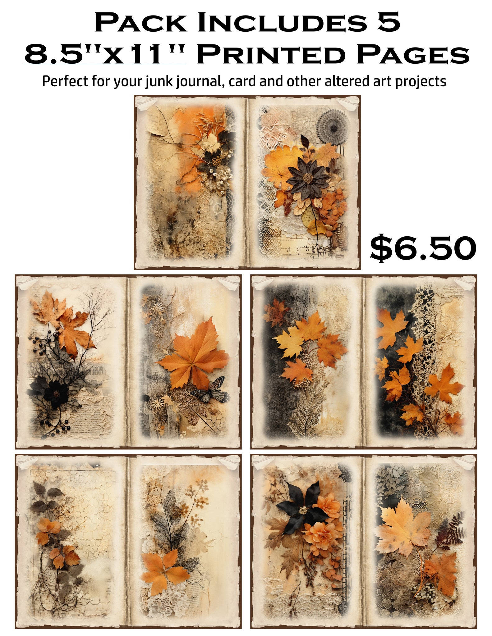 Autumn Grunge 8.5 x 11 Paper Pack