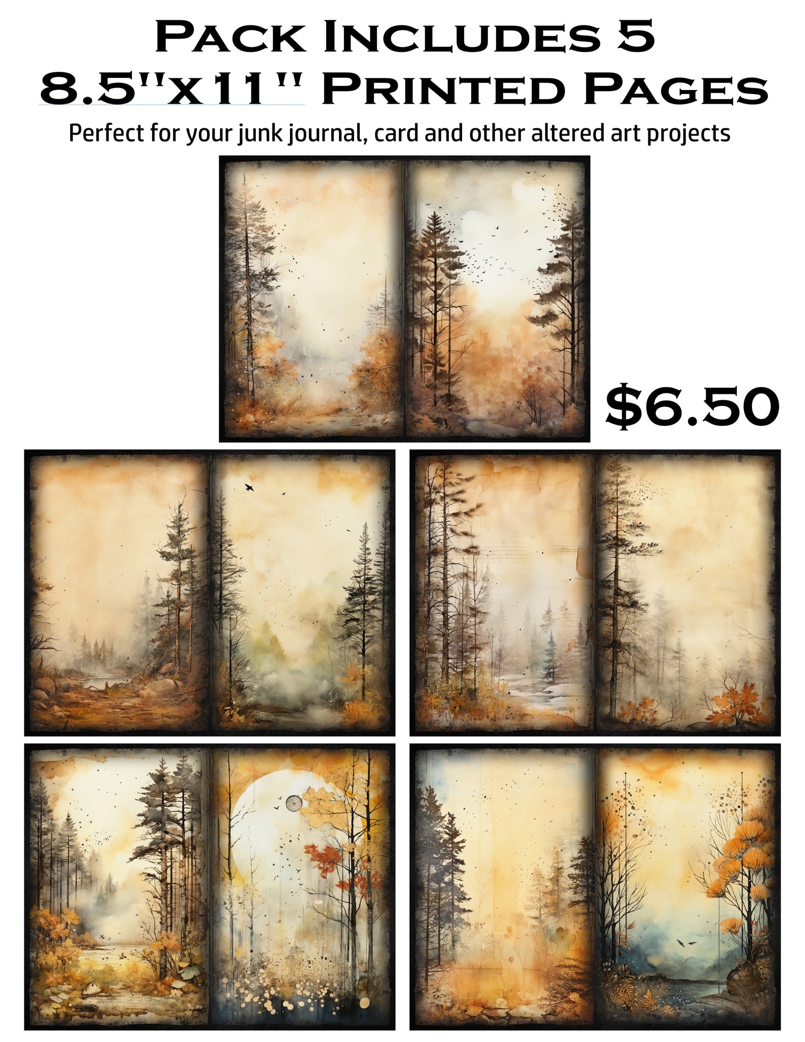 Dark Autumn Scenes 8.5 x 11 Paper Pack