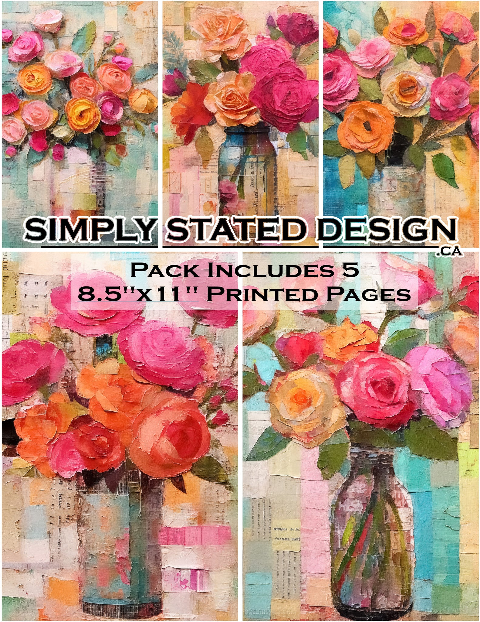 Floral Arrangement 8.5 x 11 Paper Pack