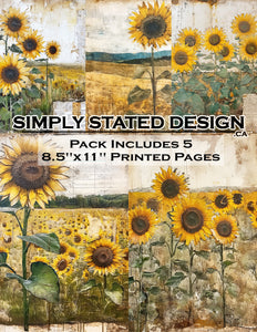 Rustic Sunflowers 8.5 x 11 Paper Pack