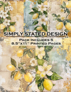 Rustic Lemons 8.5 x 11 Paper Pack