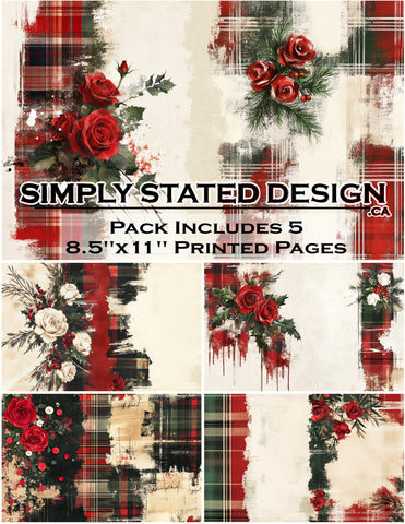 Christmas Roses 8.5 x 11 Paper Pack
