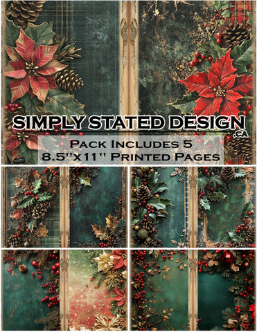 Dark Green Christmas 8.5 x 11 Paper Pack