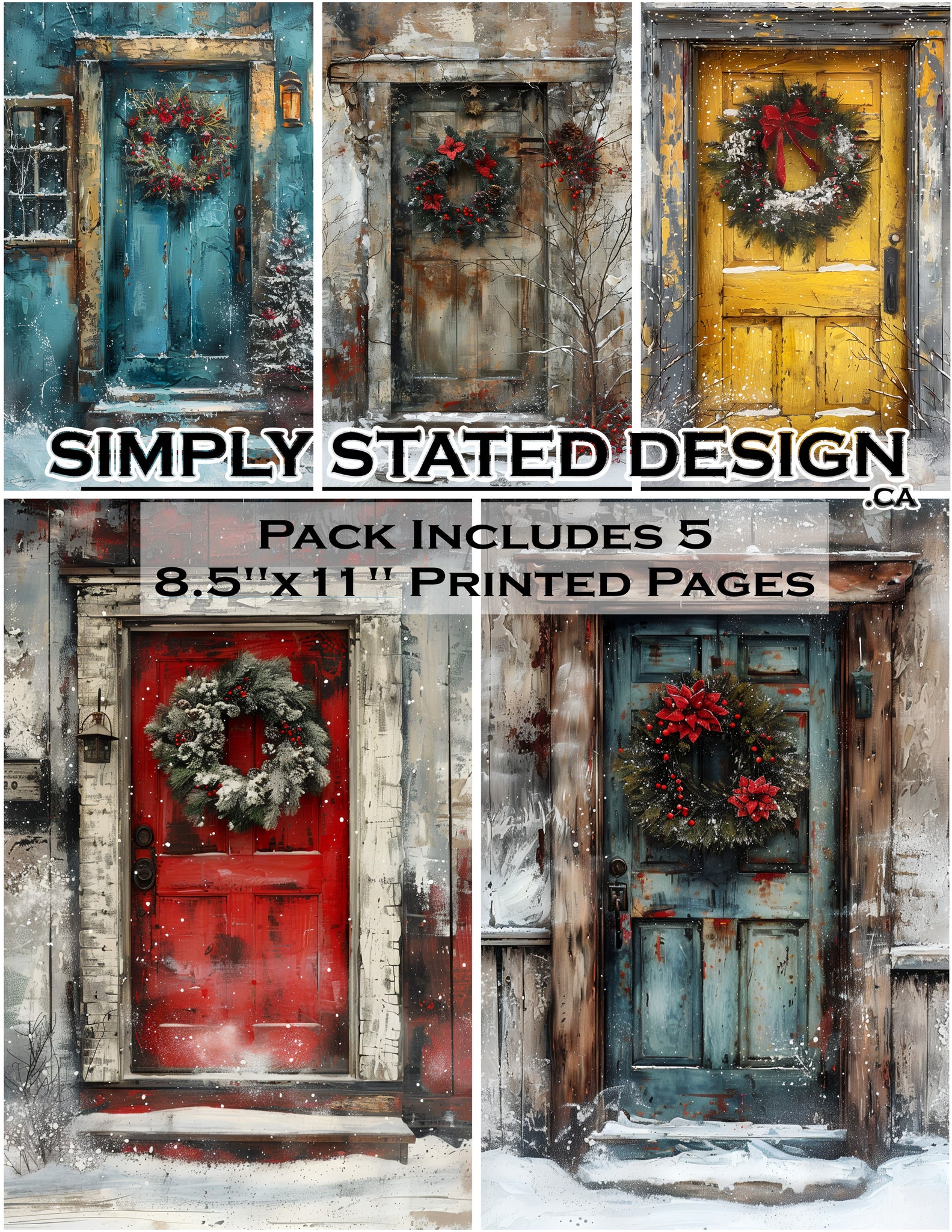 Christmas Doors 8.5 x 11 Paper Pack