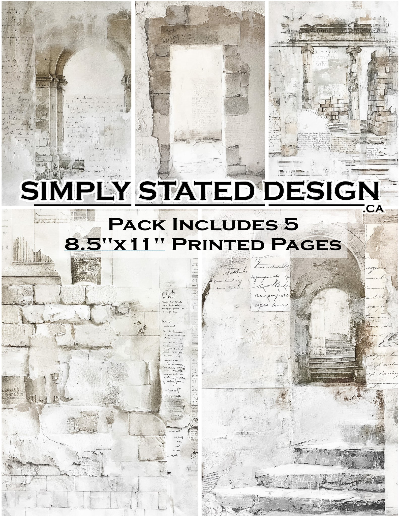Faded Ruins  8.5 x 11 Paper Pack