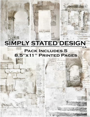 Faded Ruins  8.5 x 11 Paper Pack