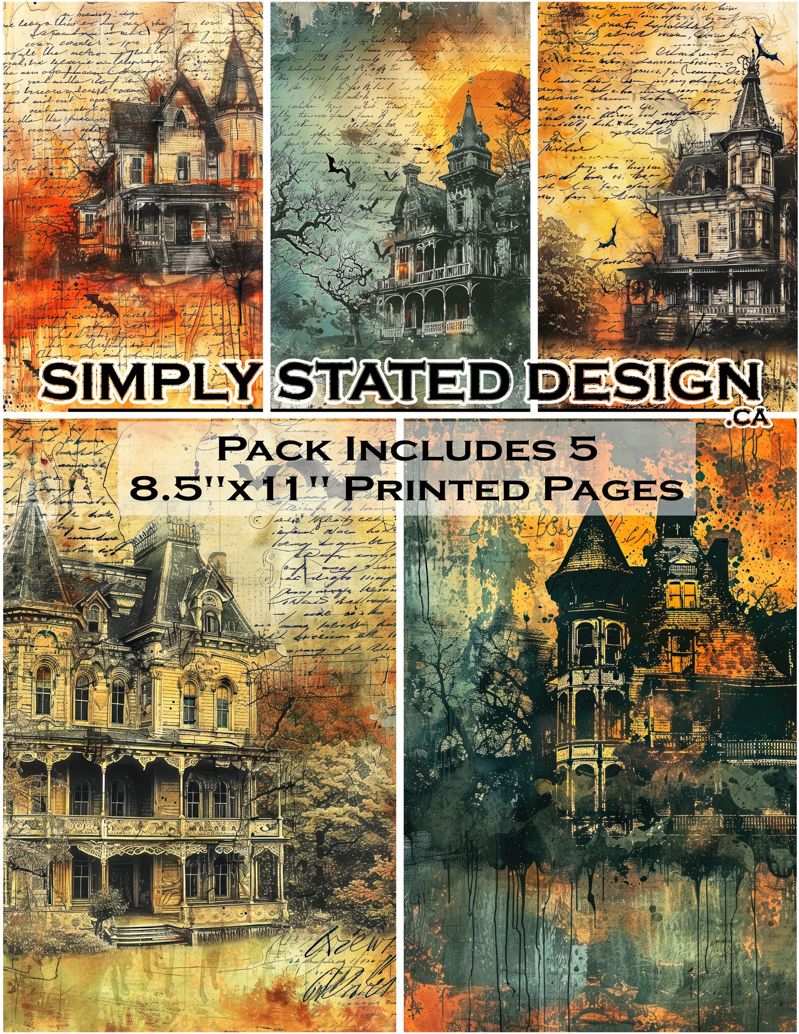 Haunted House 8.5 x 11 Paper Pack