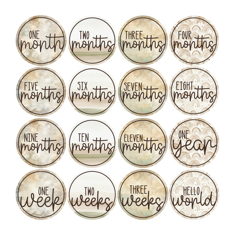 Boho Baby Months Ephemera