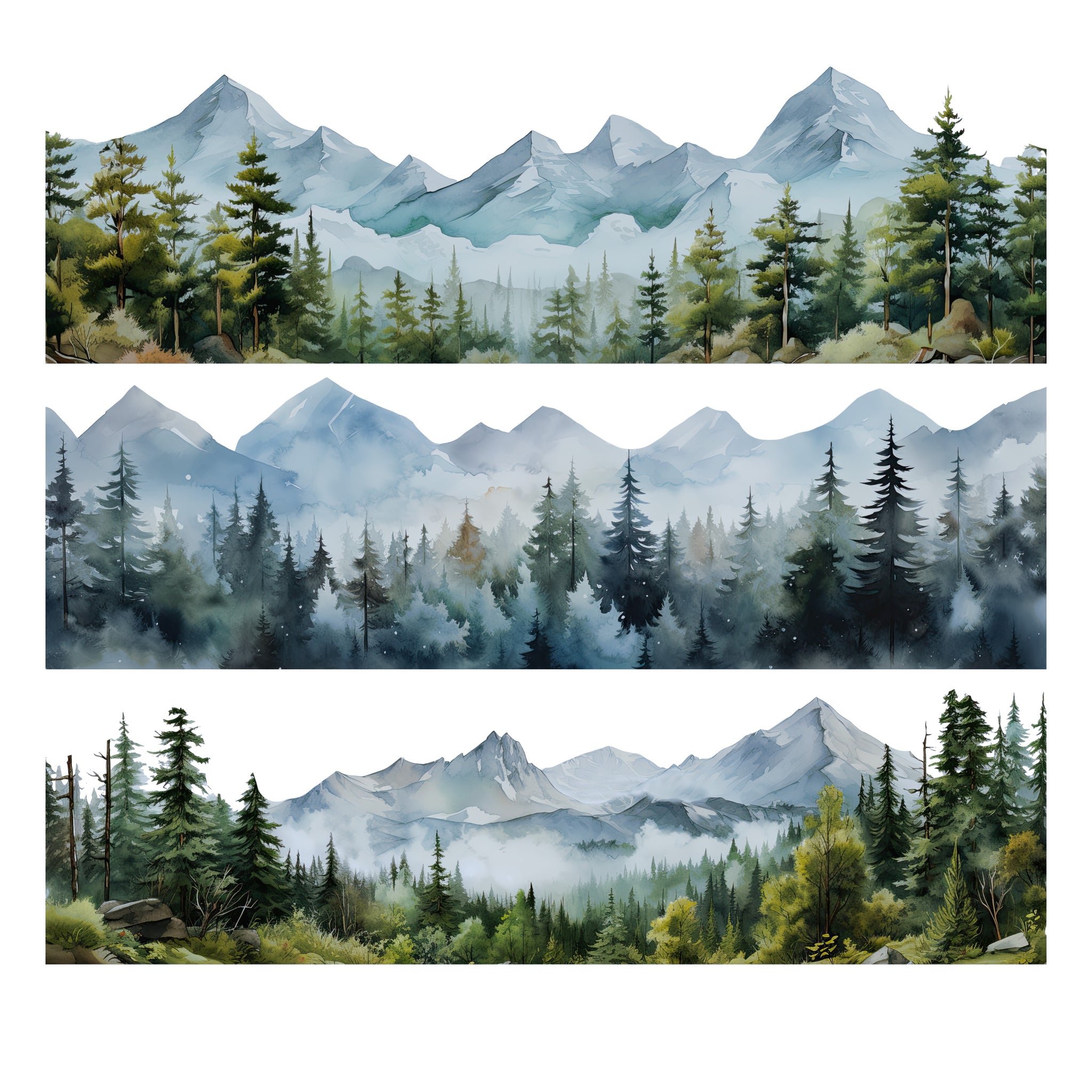 Mountain Scene Border