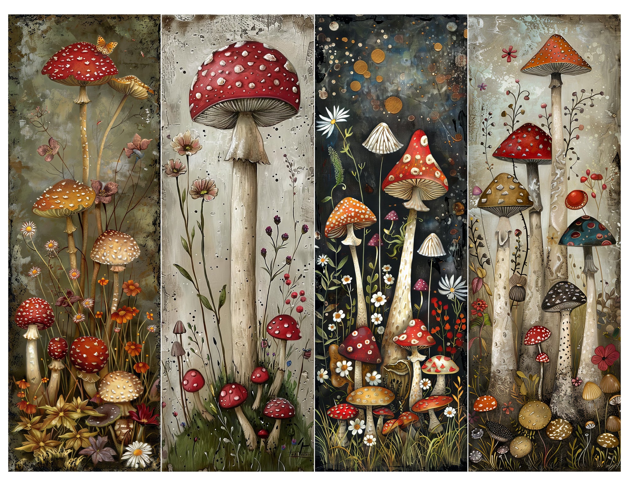 Mushroom Garden Bookmark Sheet