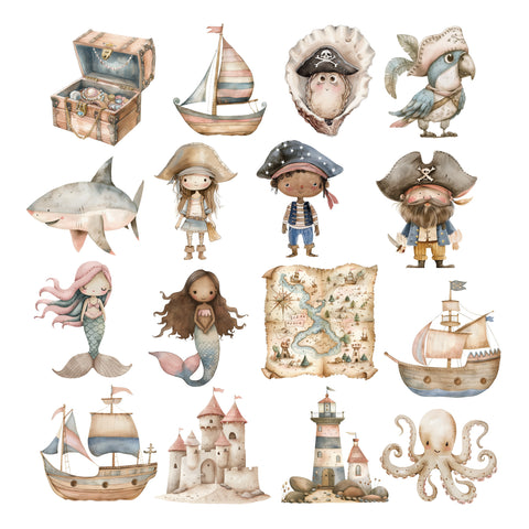 Ocean Pirates Ephemera Pack