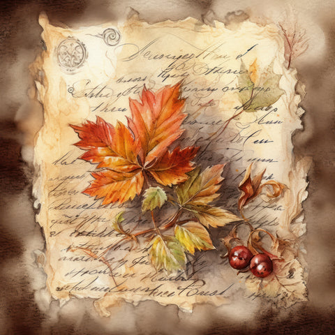 Vintage Fall Foliage Paper 3