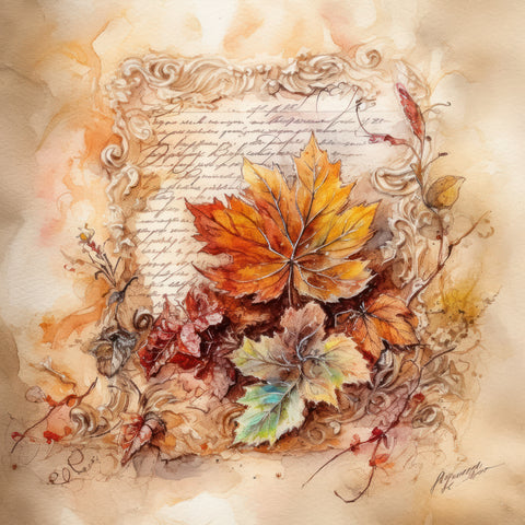 Vintage Fall Foliage Paper 4