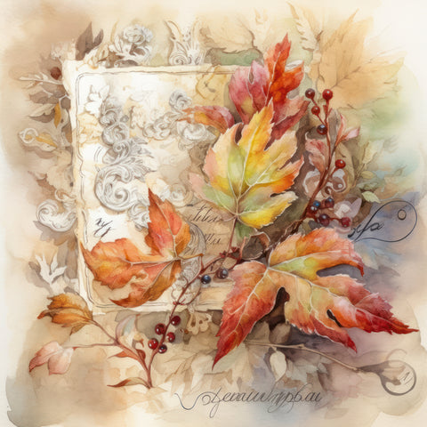 Vintage Fall Foliage Paper 5