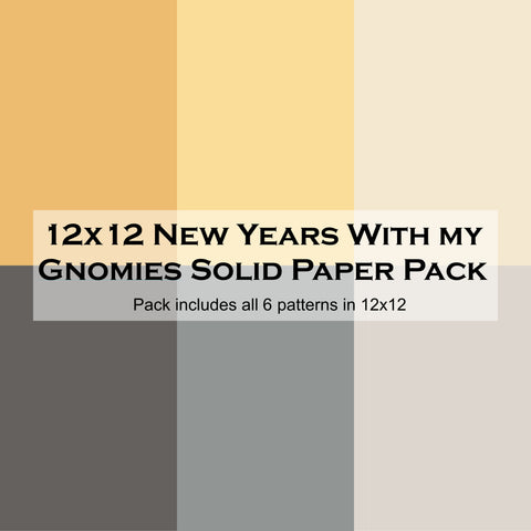New Years With My Gnomies 12x12 Solid Paper Pack