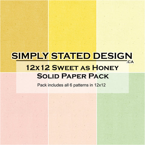 Sweet as Honey 12x12 Solid Paper Pack