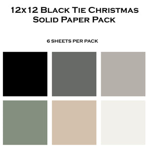 Black Tie Christmas 12x12 Solid Paper Pack