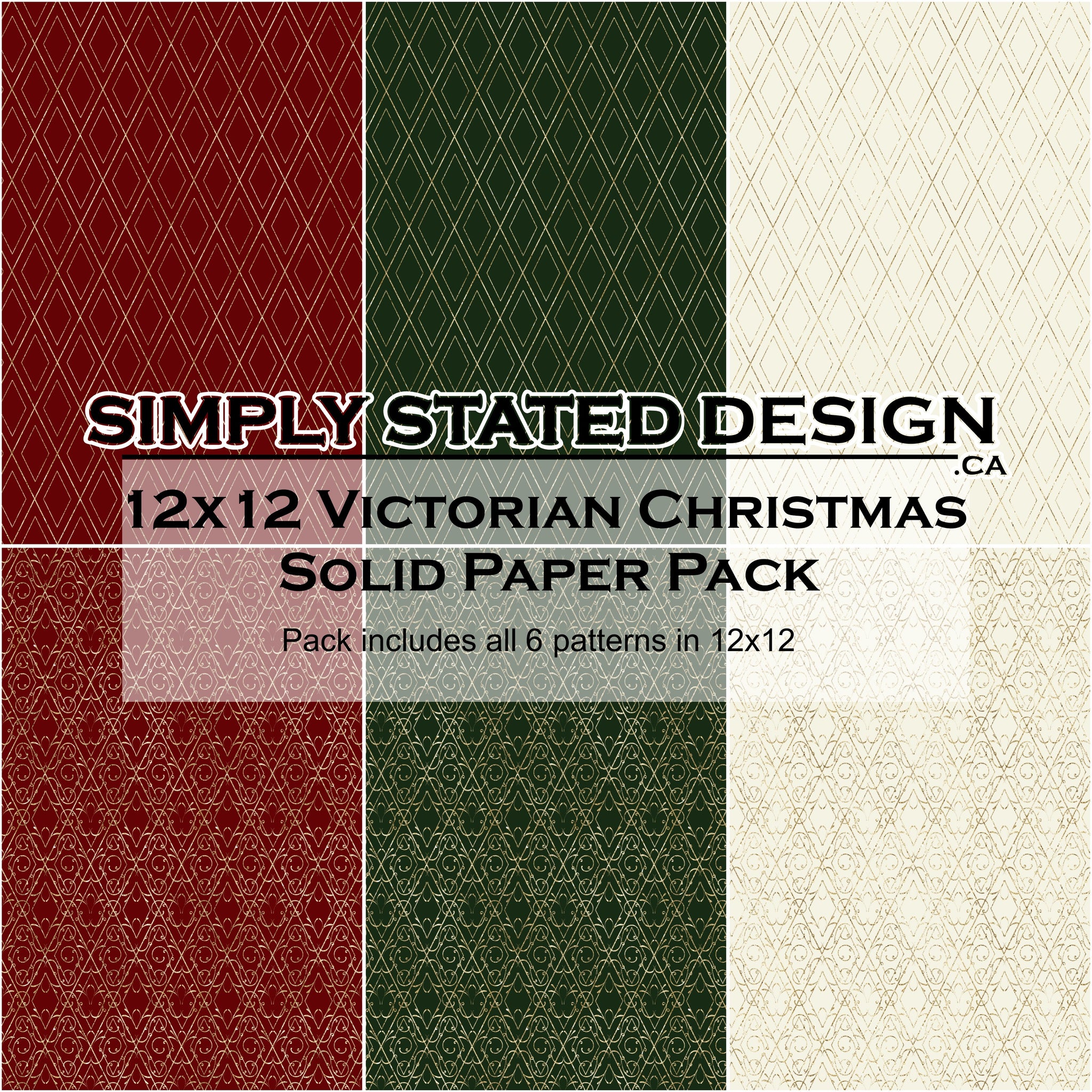 Victorian Christmas 12x12 Solid Paper Pack