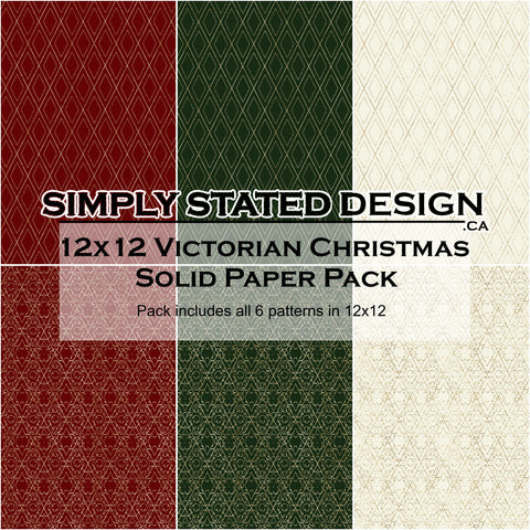 Victorian Christmas 12x12 Solid Paper Pack
