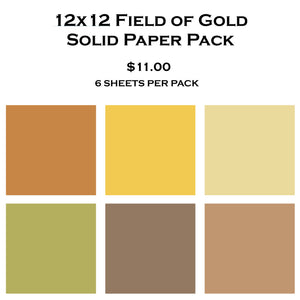 Field of Gold 12x12 Solid Paper Pack