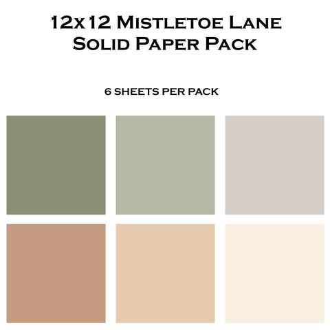 Mistletoe Lane 12x12 Solid Paper Pack