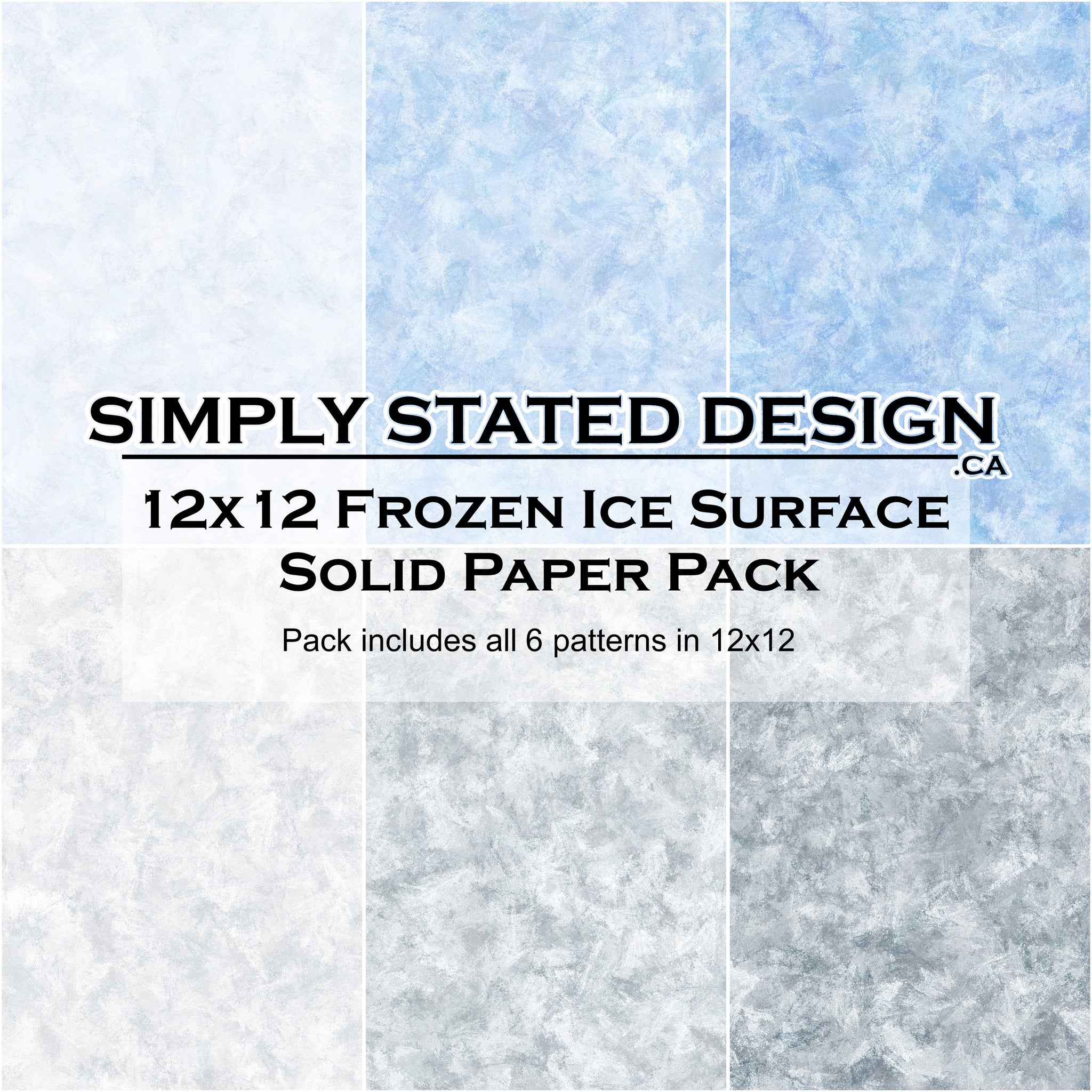 Frozen Ice Surface 12x12 Solid Paper Pack