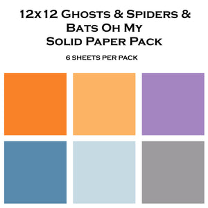 Ghosts & Spiders & Bats Oh My 12x12 Solid Paper Pack