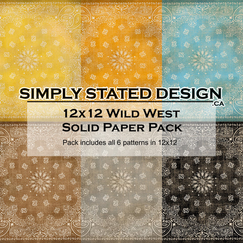 Wild West 12x12 Solid Paper Pack