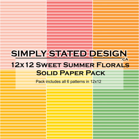Sweet Summer Florals 12x12 Solid Paper Pack