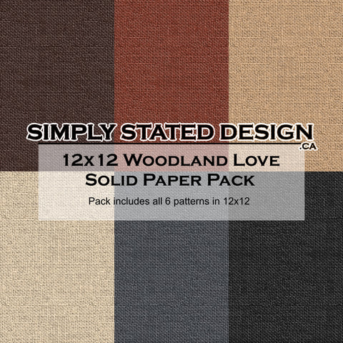 Woodland Love 12x12 Solid Paper Pack