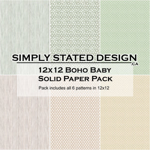 Boho Baby 12x12 Solid Paper Pack
