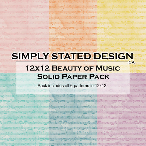 Beauty of Music 12x12 Solid Paper Pack