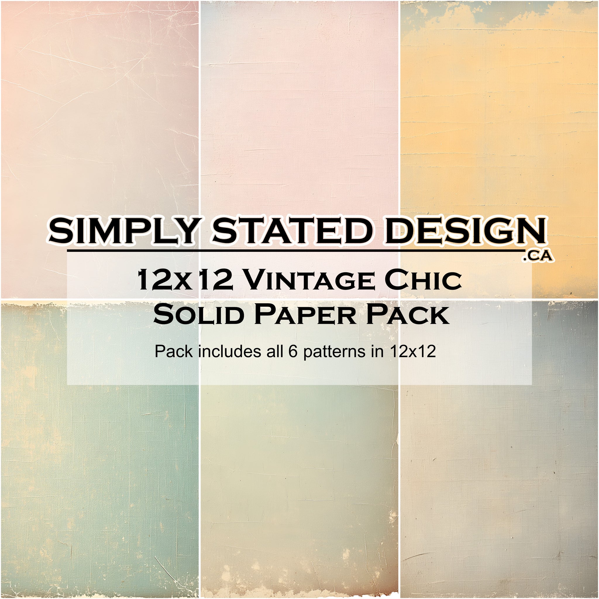 Vintage Chic 12x12 Solid Paper Pack