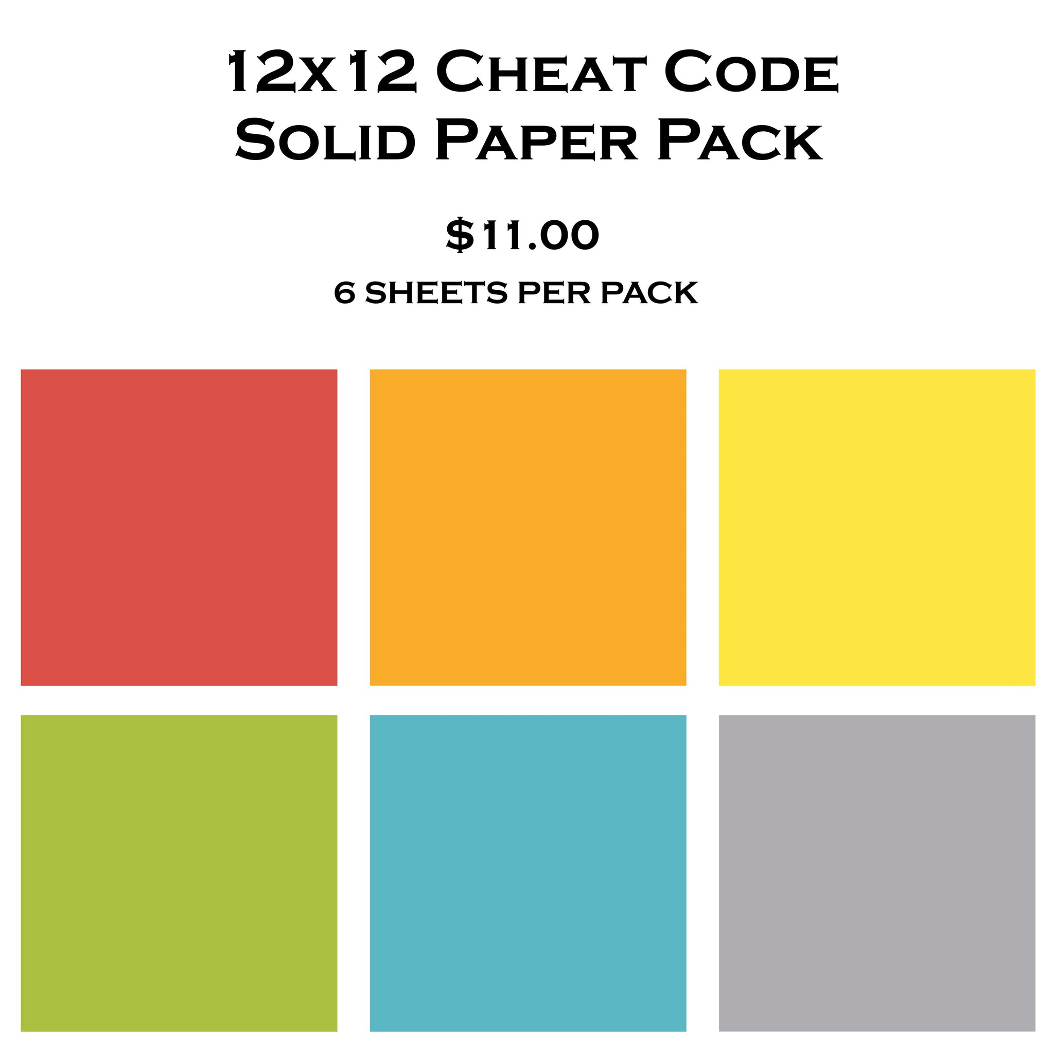 Cheat Code 12x12 Solid Paper Pack