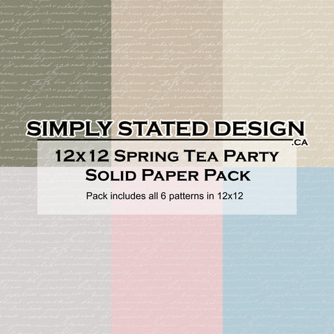 Spring Tea Party 12x12 Solid Paper Pack