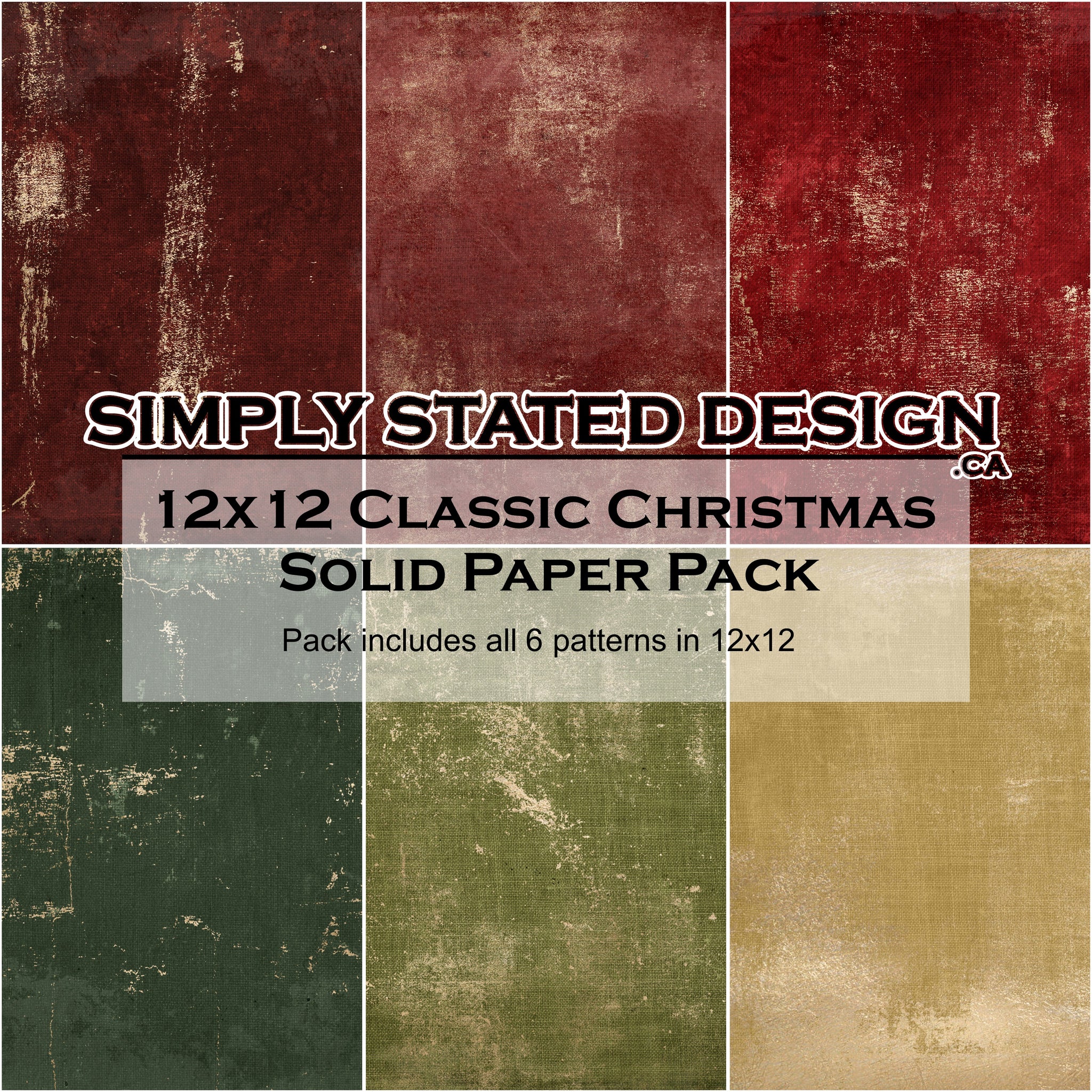 Classic Christmas 12x12 Solid Paper Pack