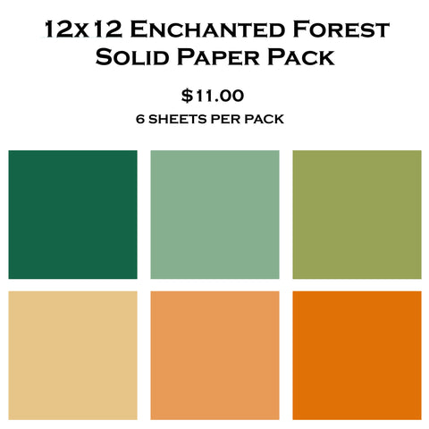 Enchanted Forest 12x12 Solid Paper Pack