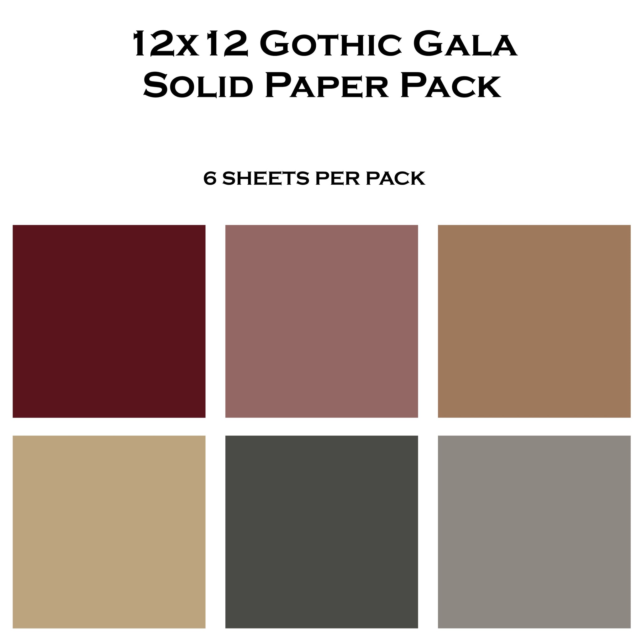 Gothic Gala 12x12 Solid Paper Pack