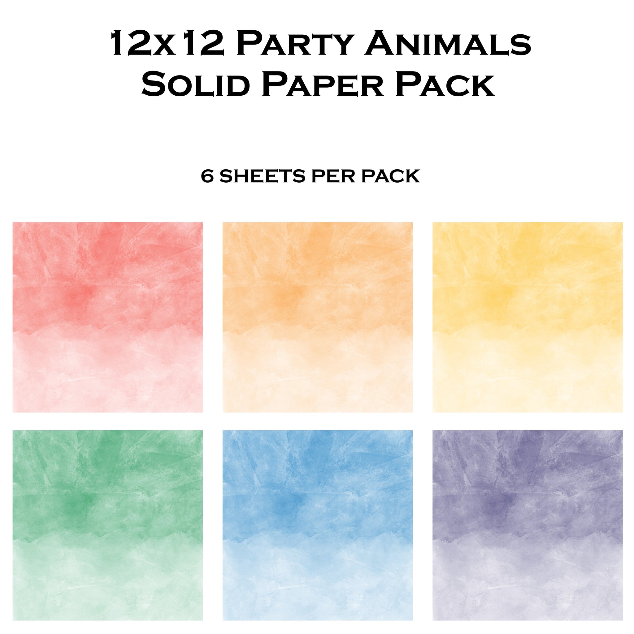 Party Animals 12x12 Solid Paper Pack