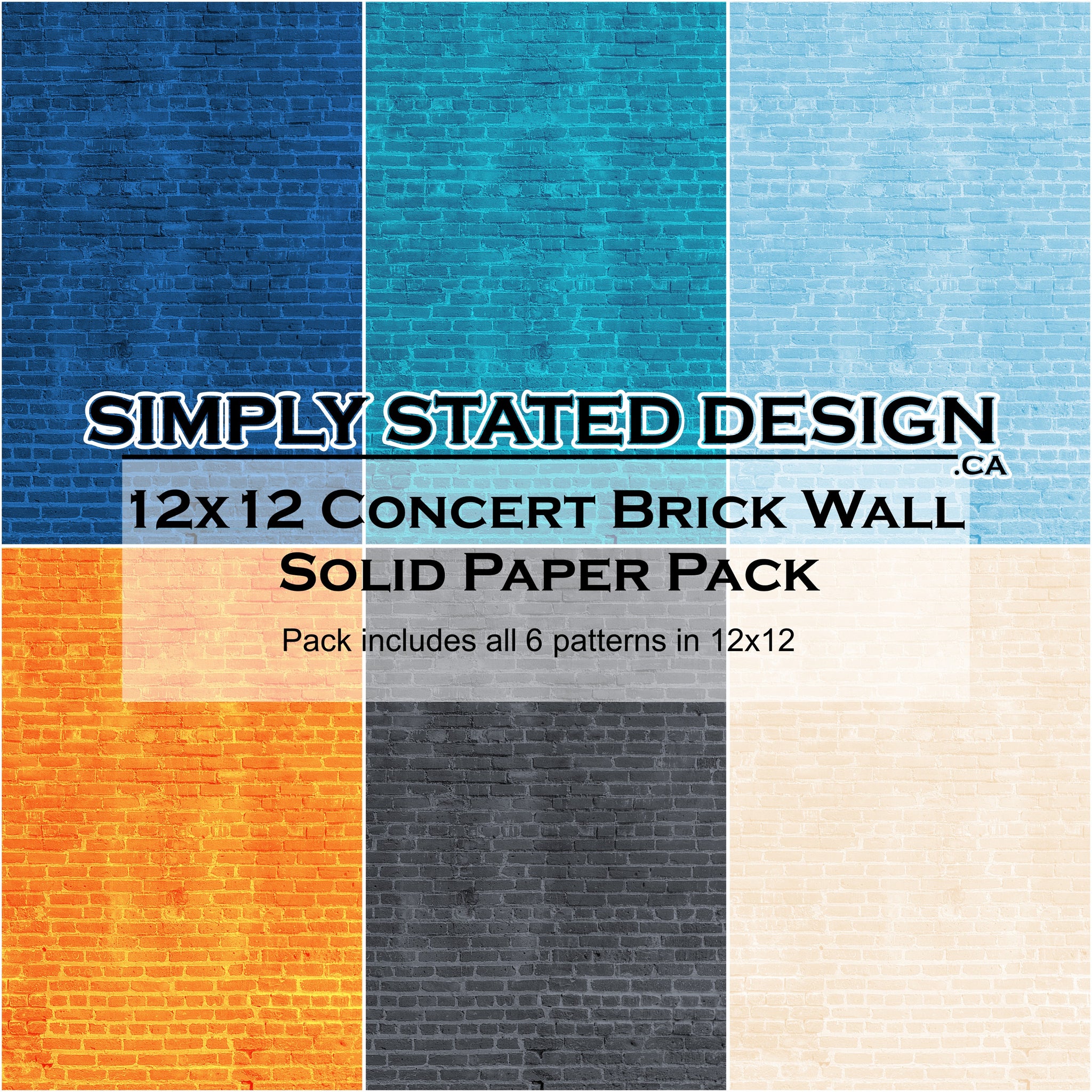 Concert Brick Wall 12x12 Solid Paper Pack