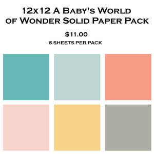 A Baby's World of Wonder 12x12 Solid Paper Pack