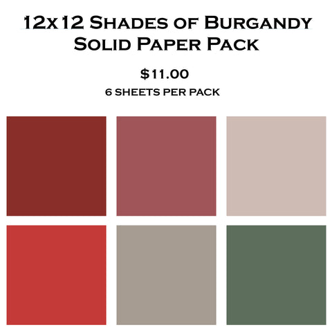 July "Shades Of Burgundy" Solid Paper Pack