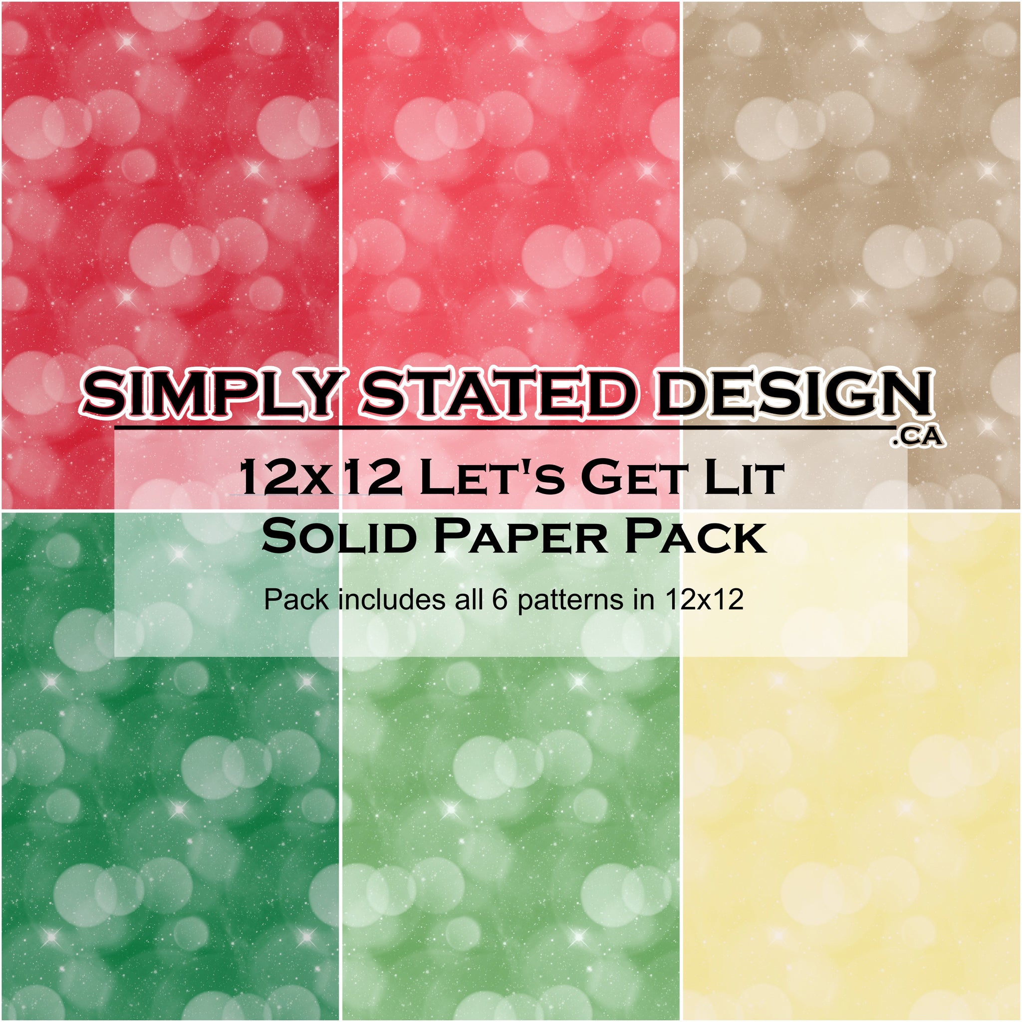 Let's Get Lit 12x12 Solid Paper Pack